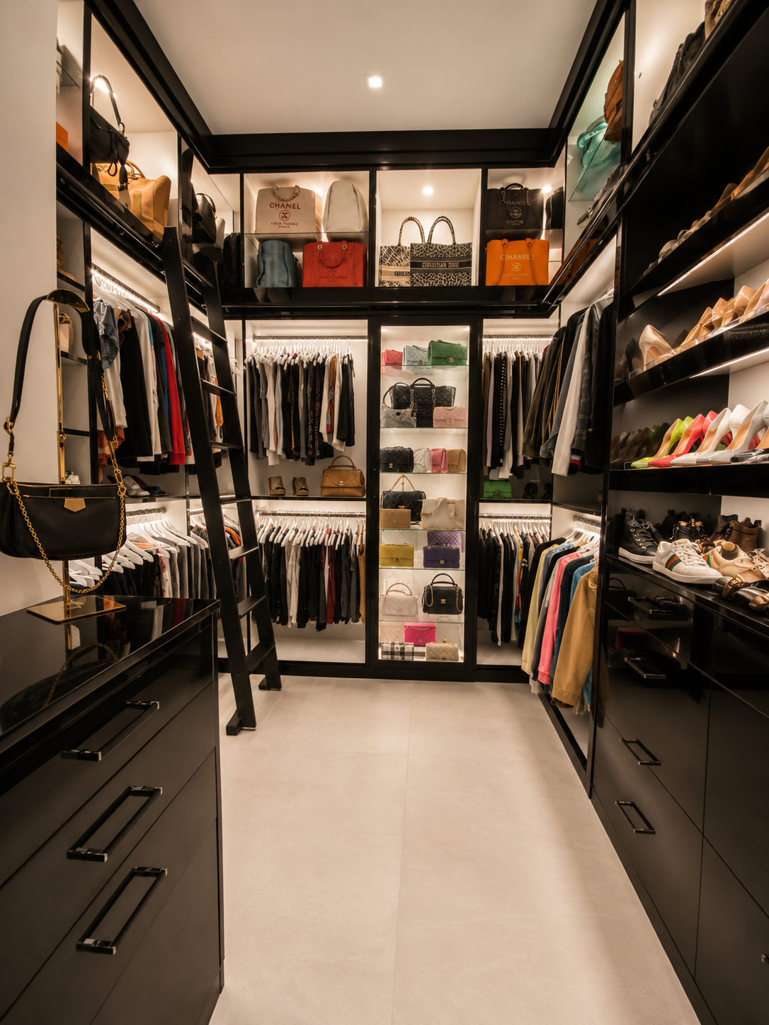 Reach-in closet organizer
