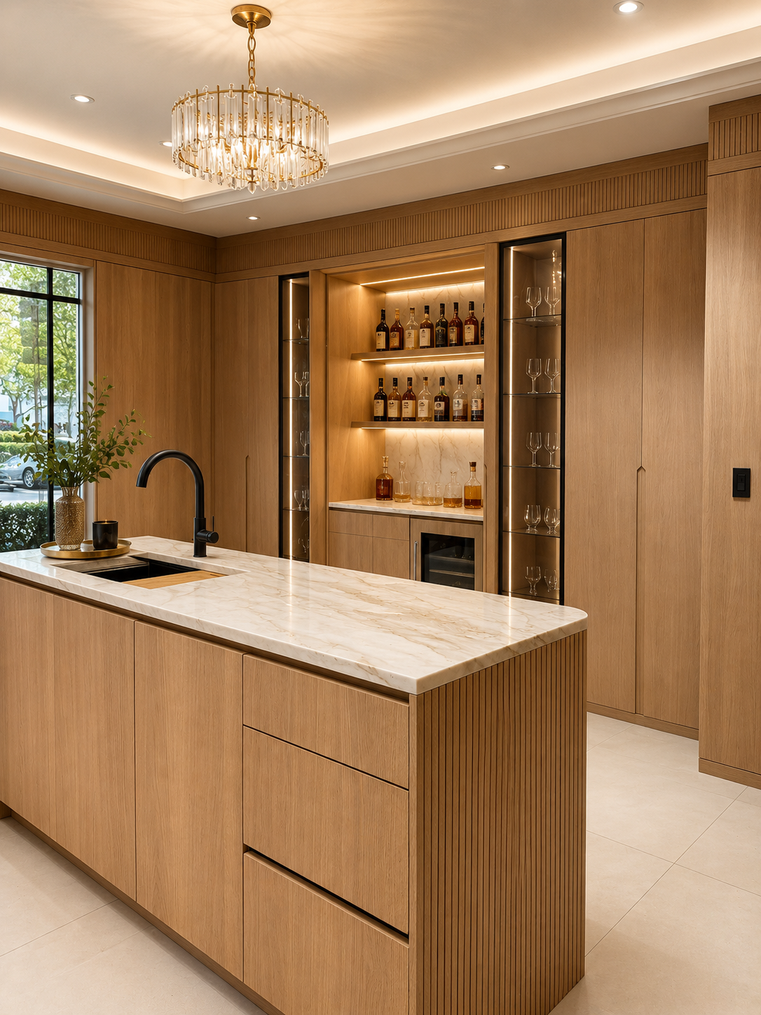 Custom kitchen island millwork